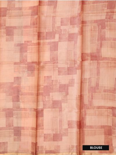 Graceful Essence Tussar Silk Watercolor Floral Geometric Print Border Saree