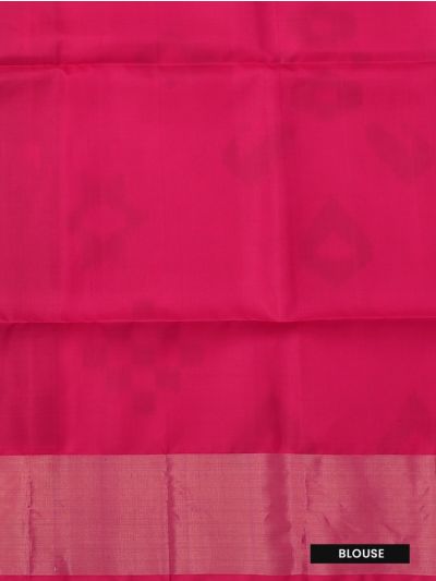Gracecharm Pure Soft Silk Ikat Geometric Motif Contrast Border Saree