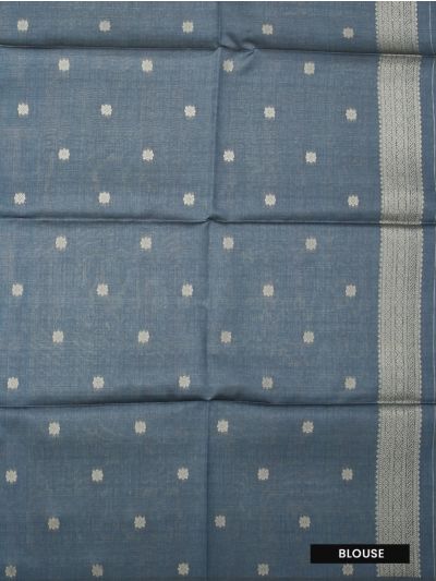 Gracecharm Art Dupion Geometric Meander Motif Interlock Square Pallu Saree