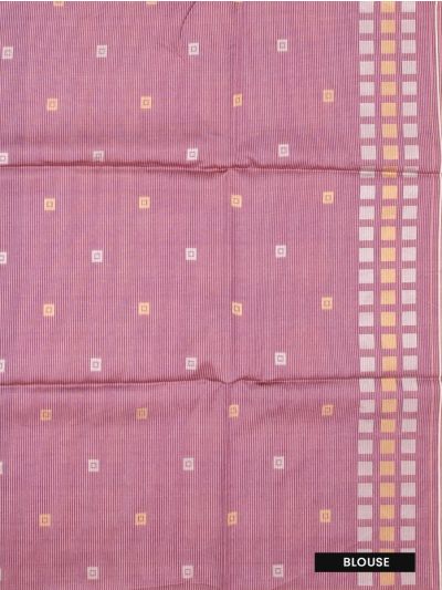 Gracecharm Art Dupion Striped Square Butta Geometric Circle Pallu Saree