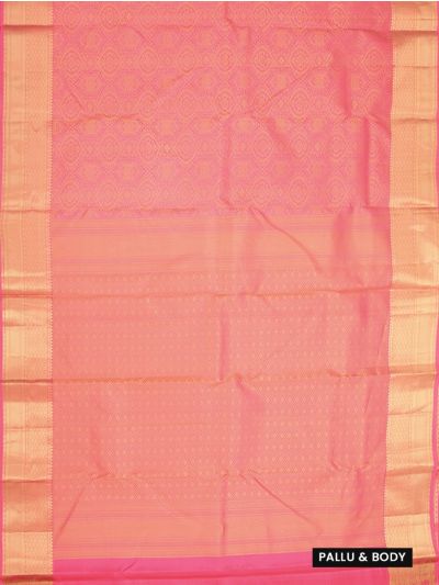 Gracecharm Pure Silk Floral Medallion Jaal Diamond Pallu Wide Zari Border Saree