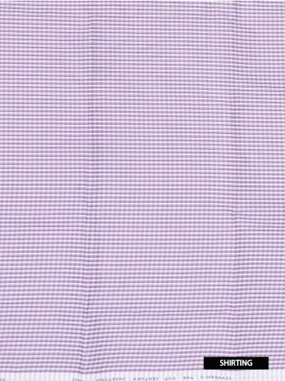Classic Elegance Men's Purple Mini Check Unstitched Shirt and Trouser Set