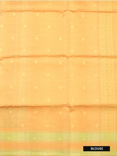 Gracecharm Art Dupion Floral Stripe Butta Checked Border Ogee Pallu Saree