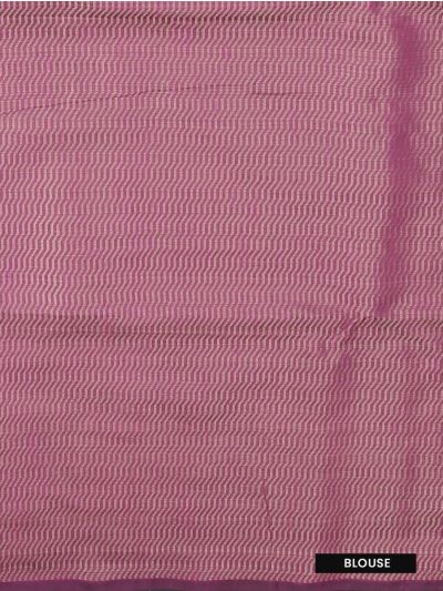 Gracecharm Kota Tussar Floral Bouquet Check Serrated Zigzag Pallu Saree