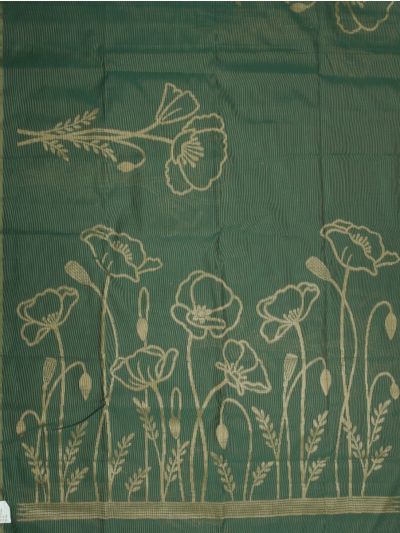 Gracecharm Kota Tussar Poppy Floral Motif Garden Pallu Saree