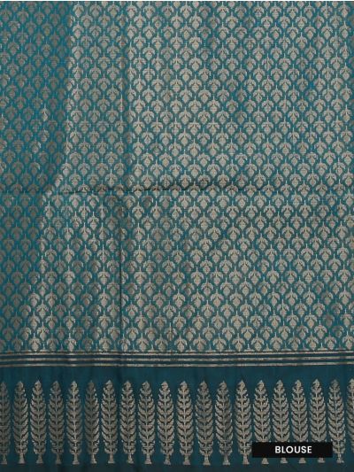 Gracecharm Kota Tussar Contour Jaal Floral Border Broken-Line Pallu Saree