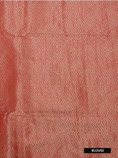 Gracecharm Kota Tussar Chevron Leaf Jaal Contrast Trellis Pallu Saree