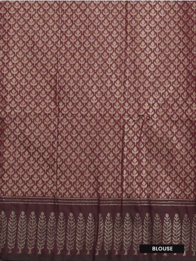 Gracecharm Kota Tussar Contour Jaal Floral Border Broken-Line Pallu Saree