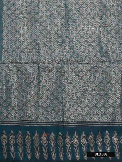Gracecharm Kota Tussar Leaf Jaal Feather Border Trellis Pallu Saree