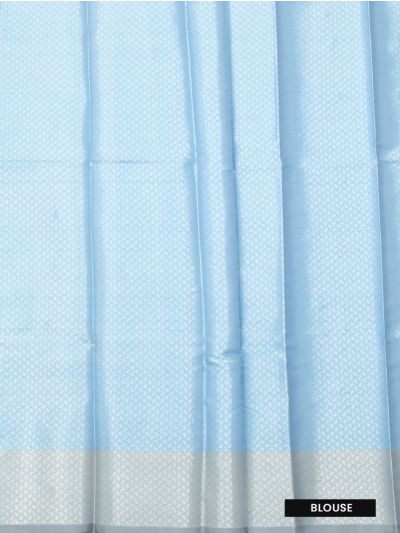 Gracecharm Fancy Semi Tissue Temple Triangle Butta Geometric Stripe Pallu Saree