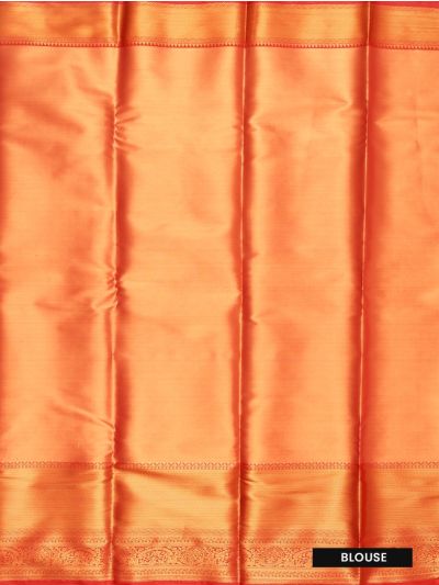 Gracecharm Tissue Soft Silk Floral Vine Jaal Medallion Zari Border Saree