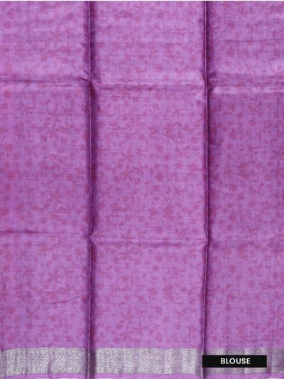 Graceful Essence Tussar Silk Leaf Print Silver Dot Butta Zari Border Saree