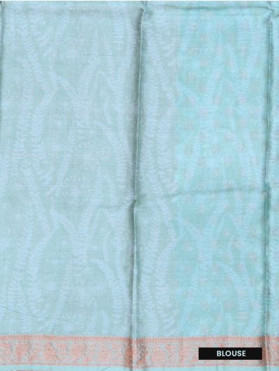 Graceful Essence Tussar Silk Floral Silhouette Butta Check Zari Pallu Saree