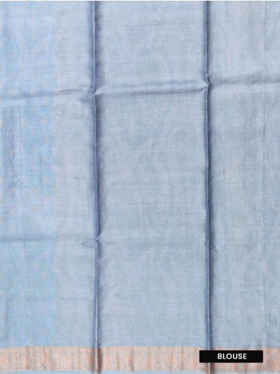 Graceful Essence Tussar Silk Floral Silhouette Leaf Butta Zari Pallu Saree
