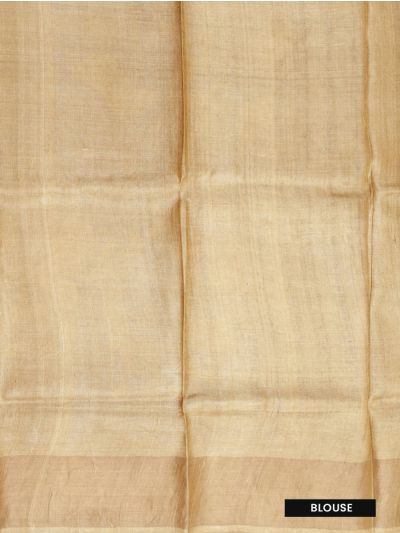 Graceful Essence Tussar Silk Calla Lily Butta Vine Pallu Contrast Border Saree