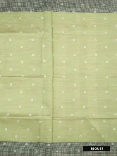 Gracecharm Semi Dupion Peacock Floral Medallion Grid Stripe Pallu Saree