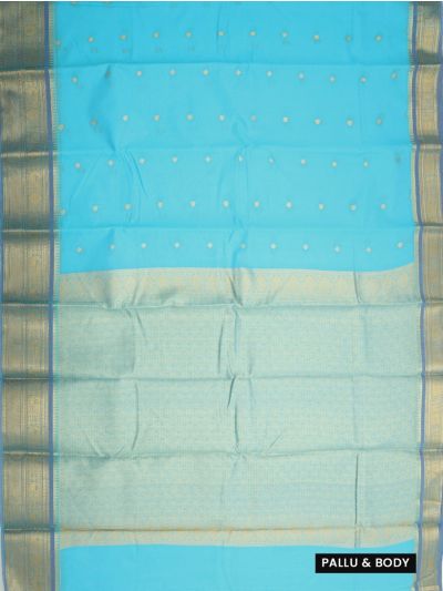 GraceCharm Semi Kora Cotton Dual Butta with Brocade Pallu Saree