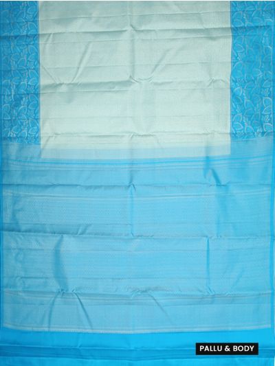 Vivaha Pure Silk Kanchipuram Leaf Motif with Geometric Pallu Saree