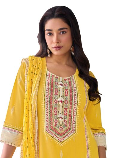 Graceful Muse Readymade Butta Floral Yoke Embroidered Salwar Kameez