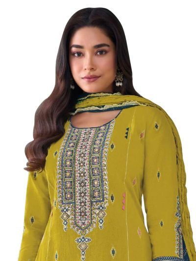 Graceful Muse Readymade Butta Geometric Yoke Salwar Kameez