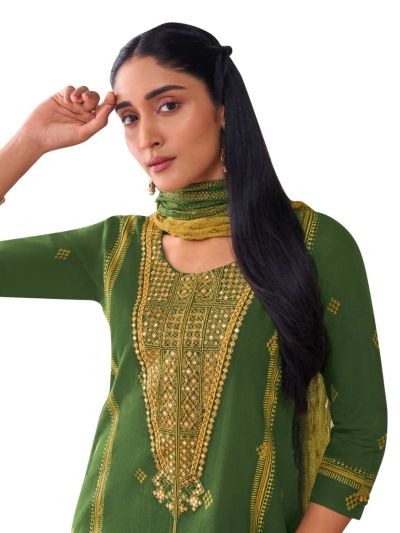 Graceful Muse Readymade Geometric Butta Yoke Embroidered Salwar Kameez