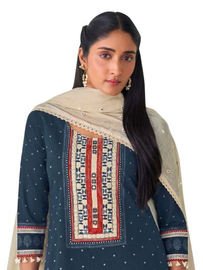 Graceful Muse Readymade Micro Butta Geometric Yoke Salwar Kameez