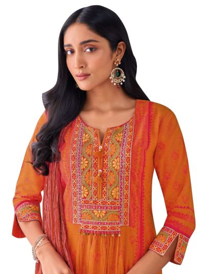 Graceful Muse Readymade Floral Panel Yoke Embroidered Salwar Kameez
