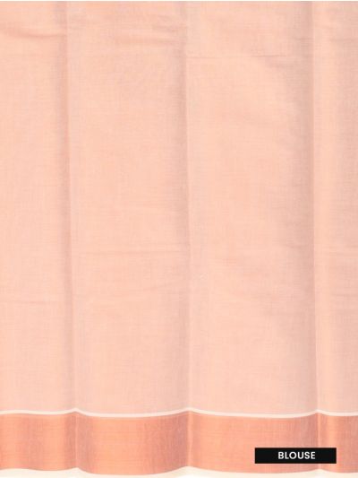 Kerala Cotton Circular Floral Lattice Sequin Embroidered Saree