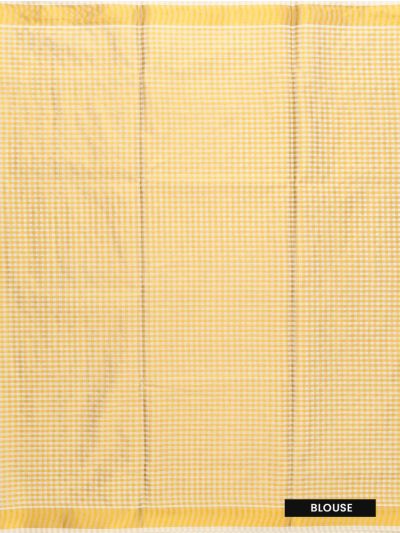Kerala Cotton Micro Gingham Check Striped Border Saree