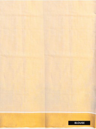 Kerala Cotton Peacock Butta Grand Peacock Pallu Golden Kasavu Border Saree