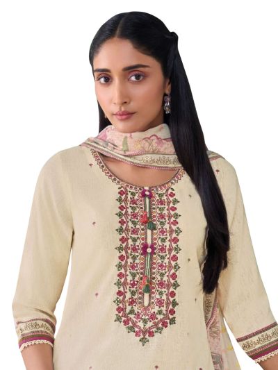 Graceful Muse Readymade Micro Butta Floral Yoke Embroidered Salwar Kameez