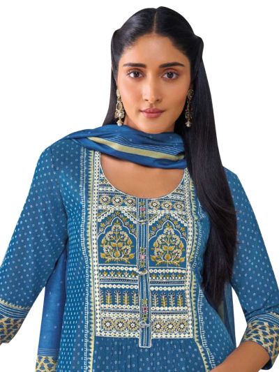 Graceful Muse Readymade Mughal Floral Arch Yoke Salwar Kameez
