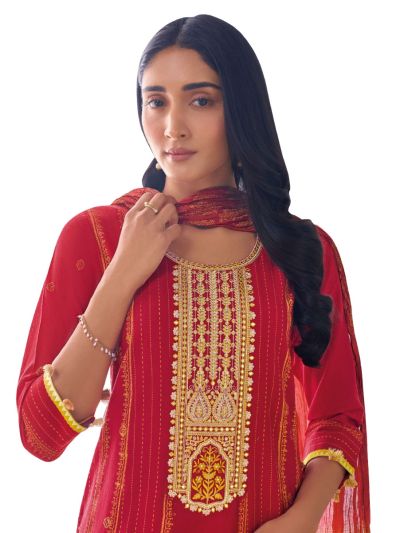 Graceful Muse Readymade Floral Panel Yoke Embroidered Salwar Kameez