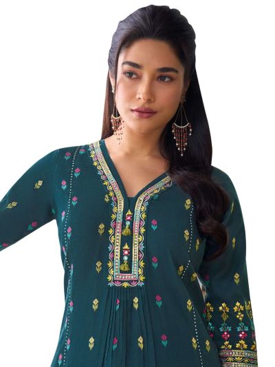 Graceful Muse Readymade Floral Panel Yoke Embroidered Salwar Kameez