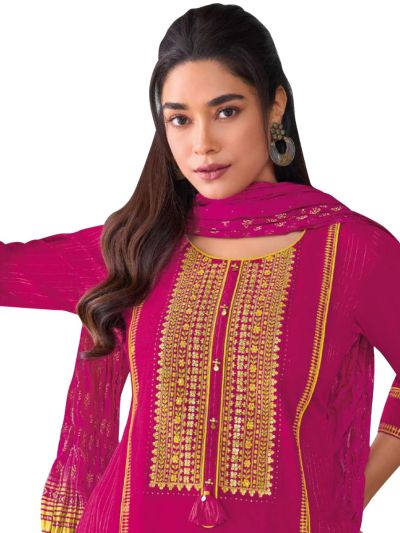 Graceful Muse Readymade Floral Sequin Yoke Embroidered Salwar Kameez
