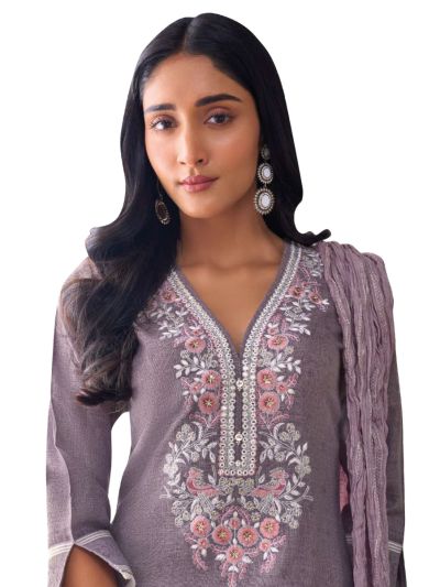 Graceful Muse Readymade Floral Bird Panel Yoke Embroidered Salwar Kameez