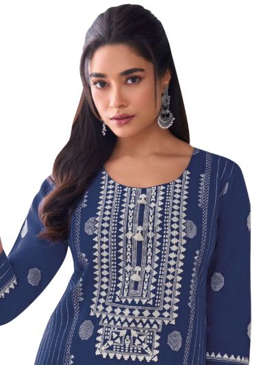 Graceful Muse Readymade Geometric Yoke Embroidered Salwar Kameez