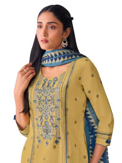 Graceful Muse Readymade Floral Jhumka Yoke Embroidered Salwar Kameez