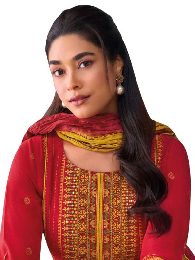 Graceful Muse Readymade Geometric Mirror Work Yoke Salwar Kameez