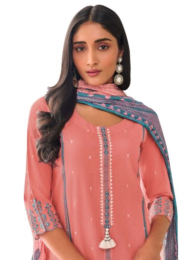 Graceful Muse Readymade Geometric Floral Yoke Embroidered Salwar Kameez
