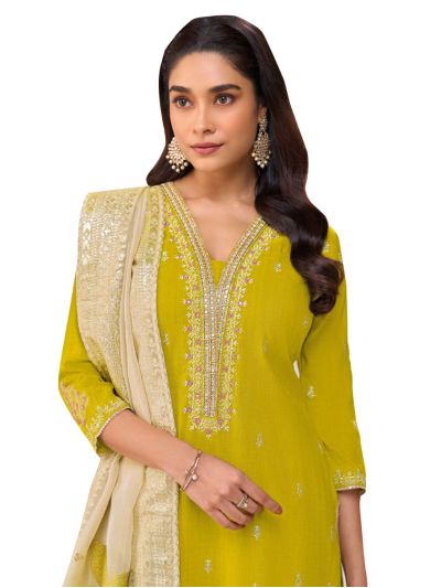Graceful Muse Readymade Floral Butta V-Neck Embroidered Salwar Kameez
