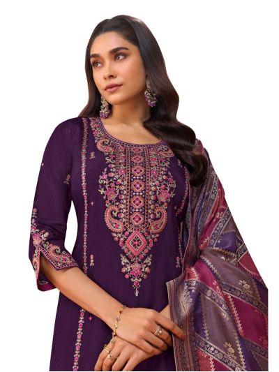 Graceful Muse Readymade Paisley Floral Round Neck Embroidered Salwar Kameez