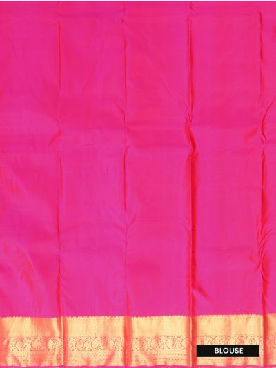 Gracecharm Silk Annapakshi Floral Square Jacquard with Floral Jaal Zari Pallu Saree