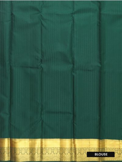 Gracecharm Silk Hexagonal Floral Stripe with Medallion Zari Pallu Saree