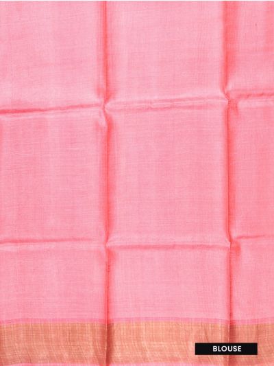 Graceful Essence Tussar Silk Floral Print with Striped Pallu Saree
