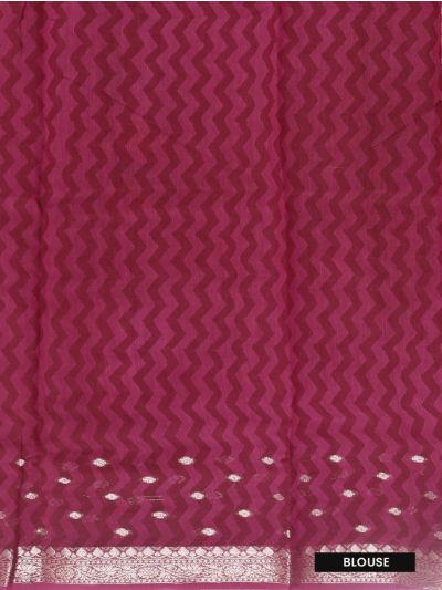 Gracecharm Chanderi Silk Floral Vine Print with Chevron Pallu Saree