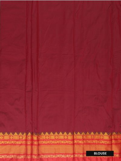 Dharward Cotton Silver Grey Rosette Butta Twin Stripe Pallu Saree