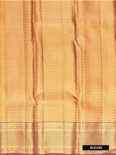 Vivaha Kanchipuram Tissue Silk Diagonal Zari Weave with Floral Lattice Pallu Saree