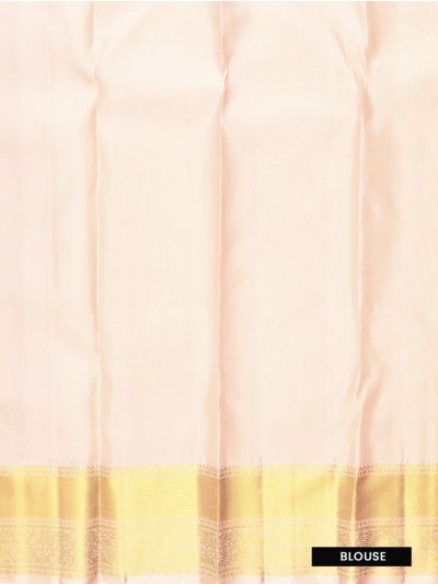 Vivaha Kanchipuram Pure Silk Floral Vine Striped Jacquard with Geometric Zari Pallu Saree