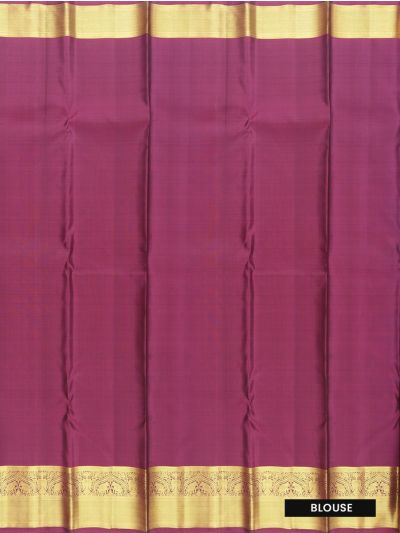 Vivaha Kanchipuram Pure Silk Animal Floral Grid Jacquard with Diamond Zari Pallu Saree